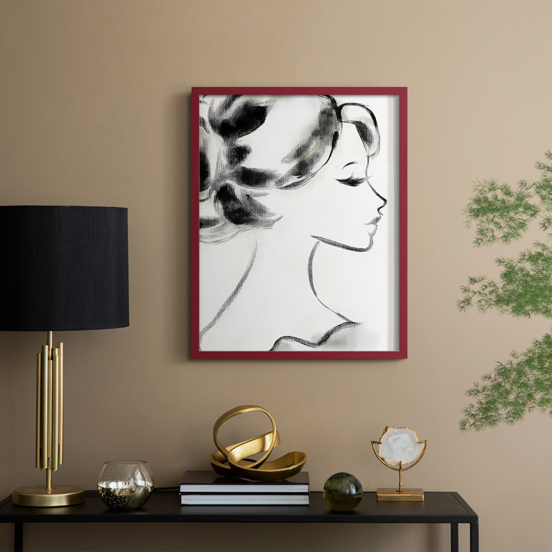 Reproduction encadrée WOMEN Series CLXIV - bois massif, H 11 po x l 9 po, Rouge