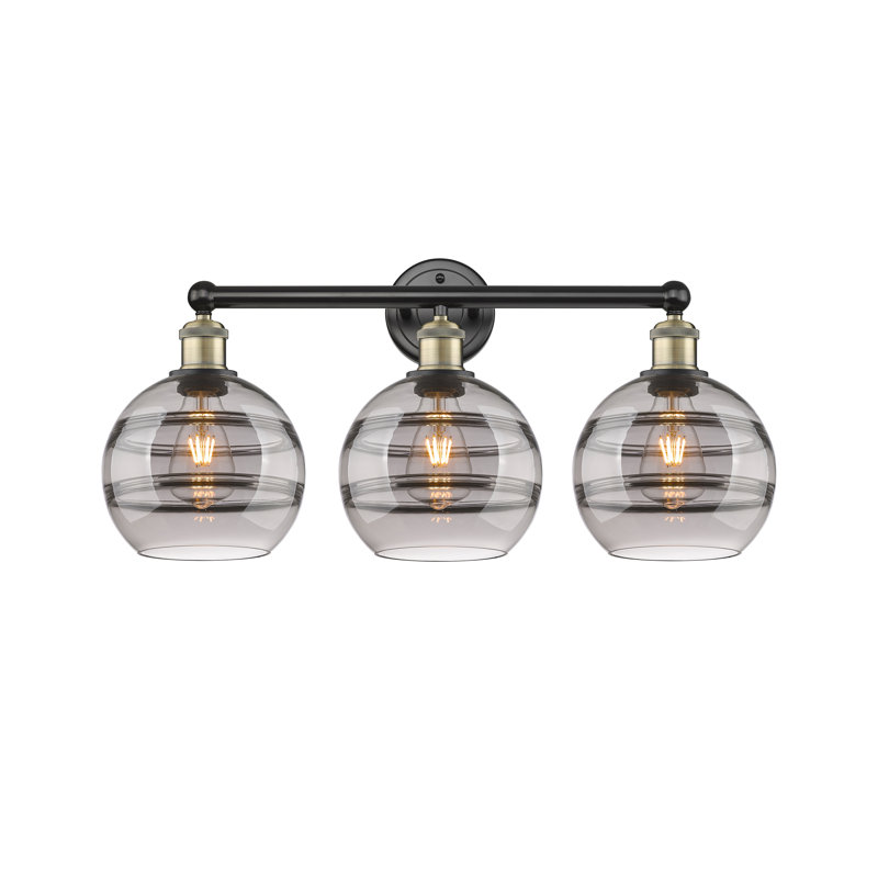 Bienes 3 - Light Dimmable Vanity Light, Black Antique Brass, Light Smoke