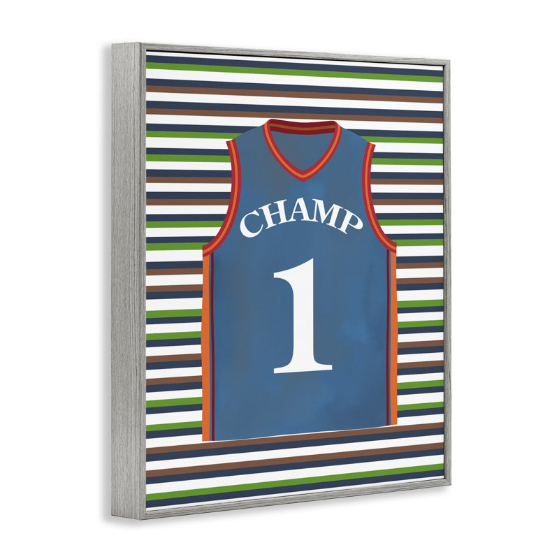 Stripes And Sports Jersey, giclée encadrée, design par Marcus Prime, H 30 po x l 24 po, Estampe numérique Farmhouse
