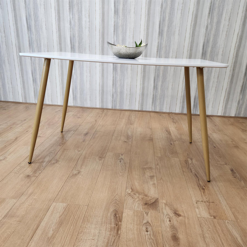 Solid Wood Dining Table, White