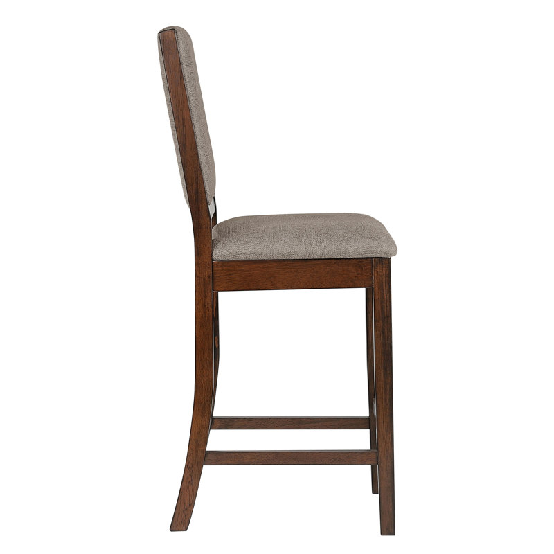 Chaise de comptoir rembourrée Allen Mango Oak (ensemble de 2)
