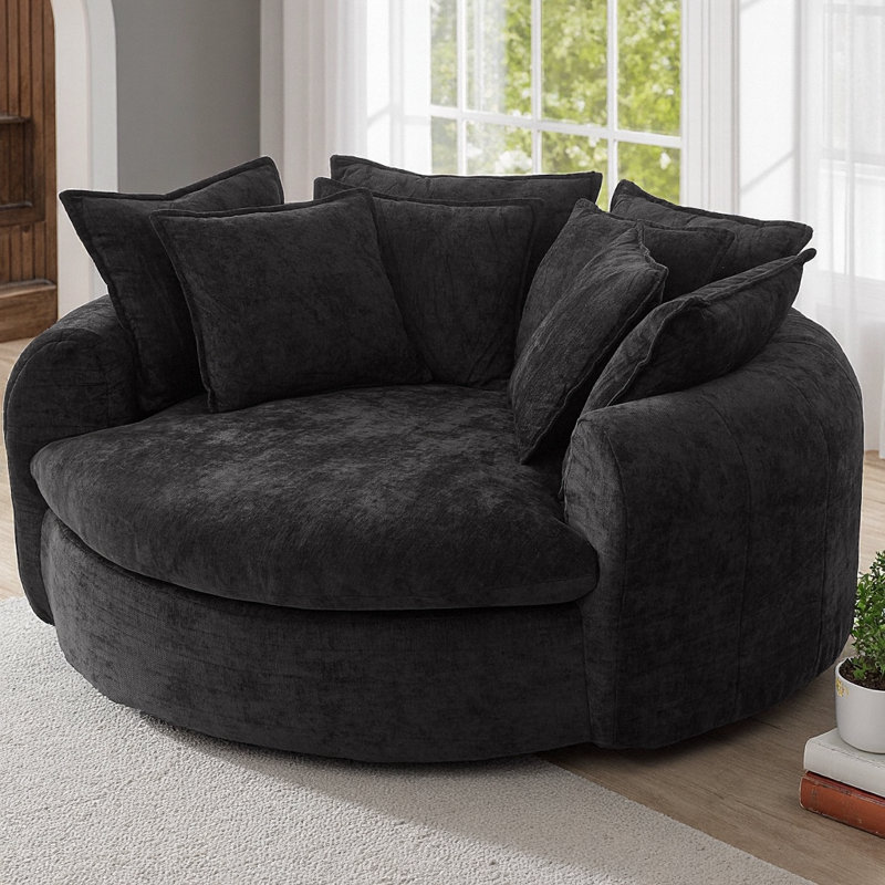 Canapé-lit rond à compression complète Boneless, Noir