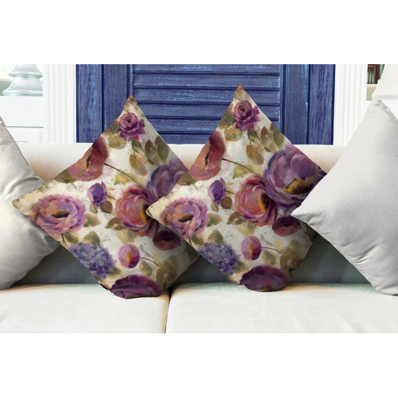 Coussin décoratif mauves et bleus précieux Kesler