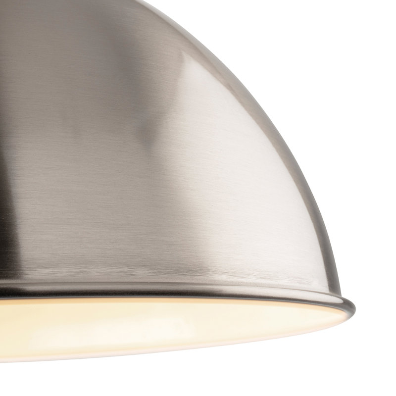 1 - Light Dome Pendant, Brushed Steel