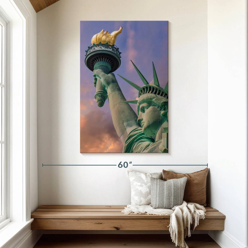 Aime Statue Of Liberty At Sunset, 48" H x 32" W