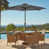 Natural Brown + Premium 2.7m Round Parasol, Grey