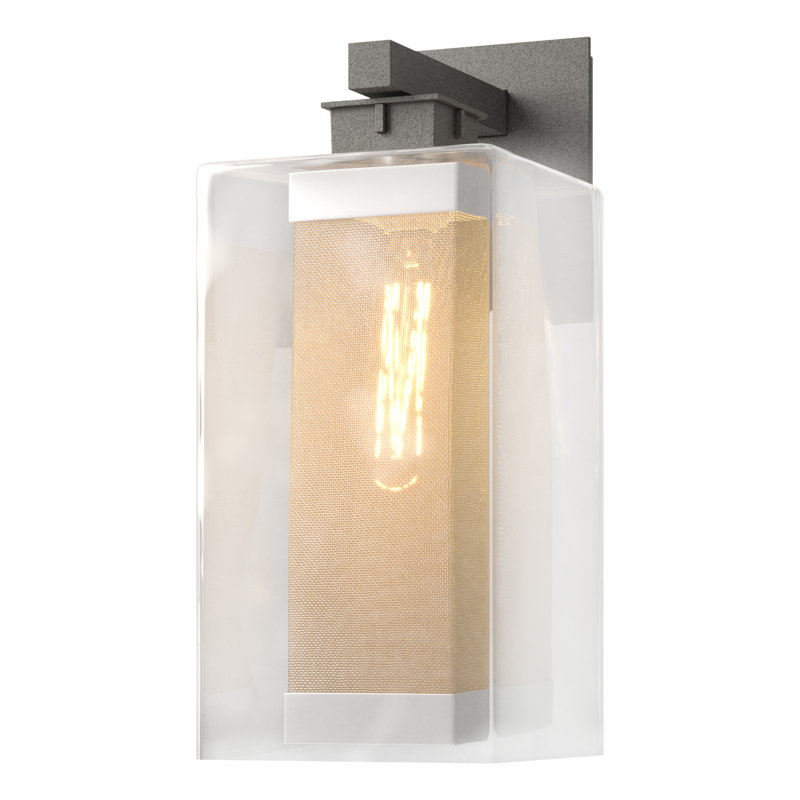 Polaris Outdoor Armed Sconce, 16.4" H x 6.4" W x 9.1" D, Coastal Silver, Natural Iron
