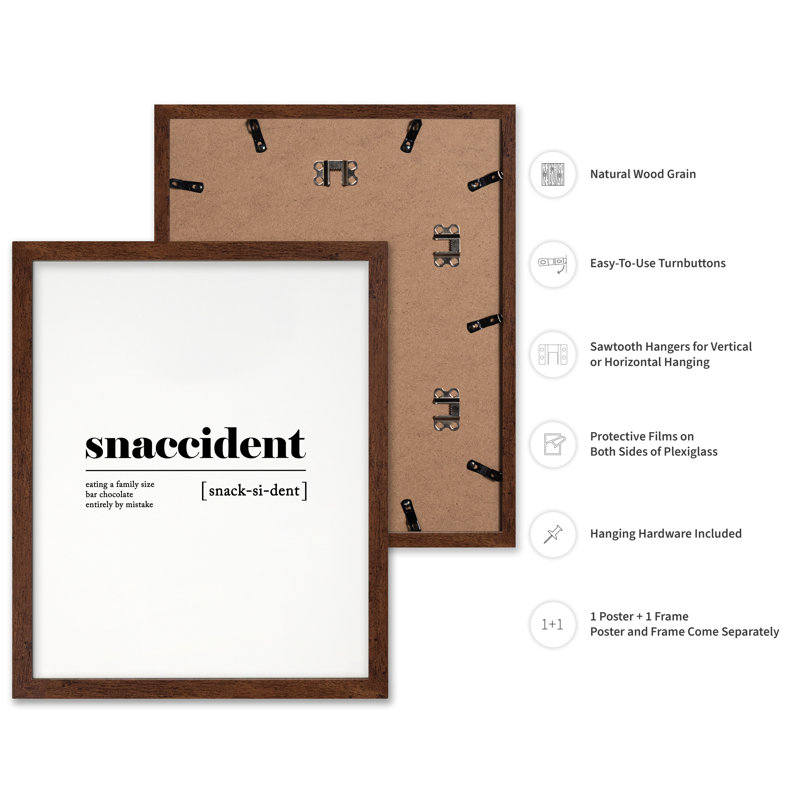 Définition de «Snaccident», Poster, 12"H x 16"W, Brown Framed