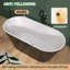 59'' x 30'' Freestanding Contemporary Soaking Acrylic Bathtub with Overflow and Drain-91479221