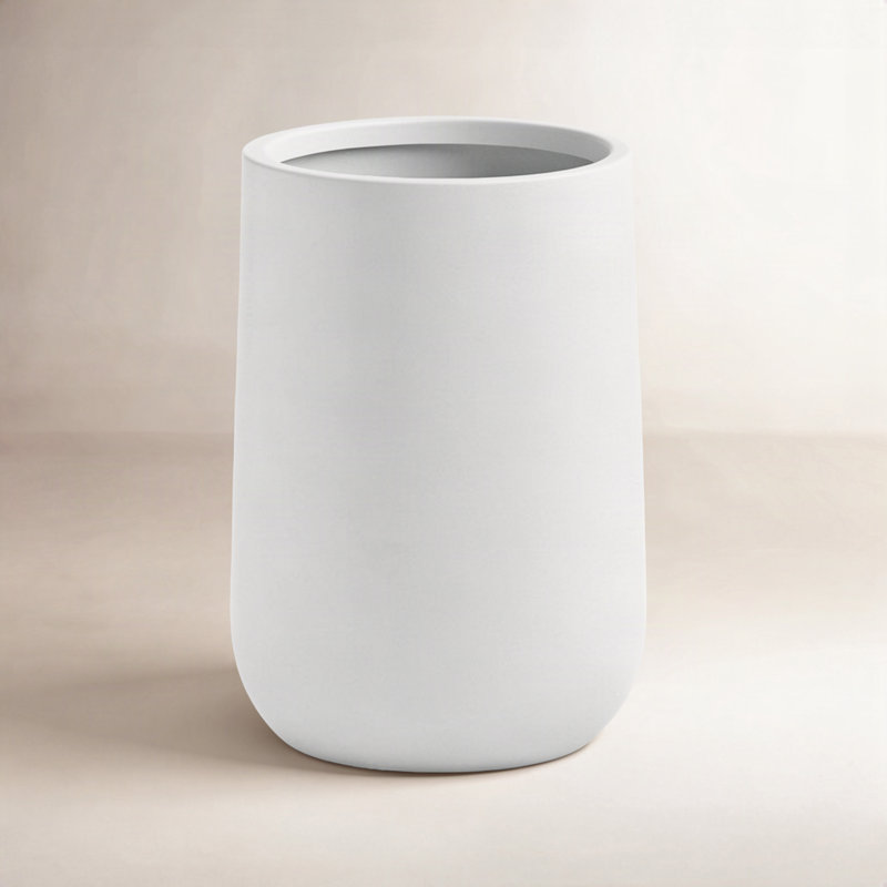 Rosenda Handmade Planter, 15" H x 8" W x 8" D, White