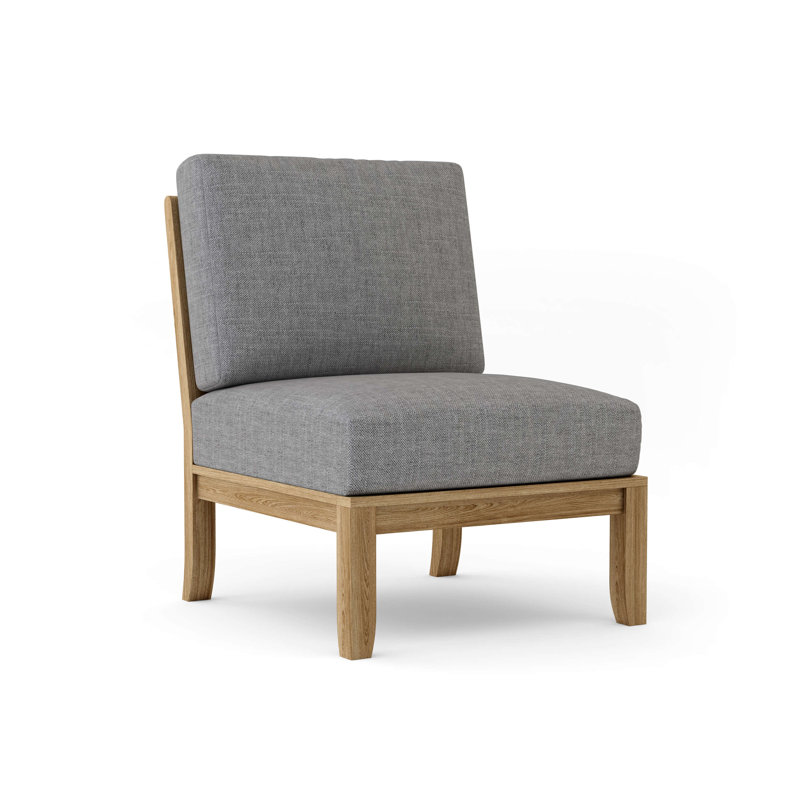 Outdoor Teak Lounge Chair, Cast Slate