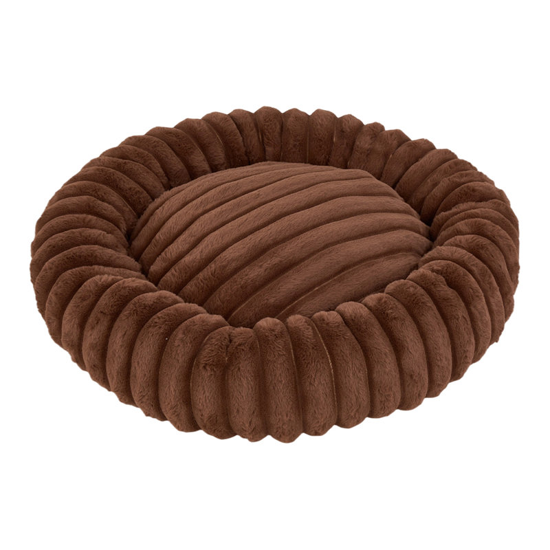Faux Fur Pet Bed, Brown, 60cm W x 60cm D