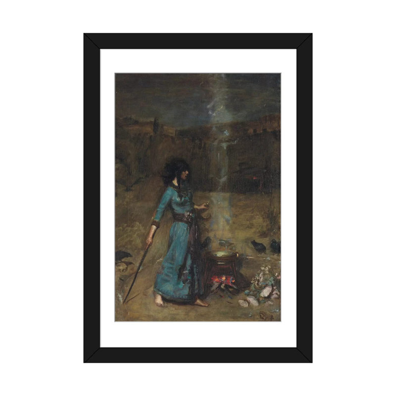 «Study for the Magic Circle, 1886» par John William Waterhouse, reproduction sur toile, H 24 po x l 16 po x P 1 po, Blanc
