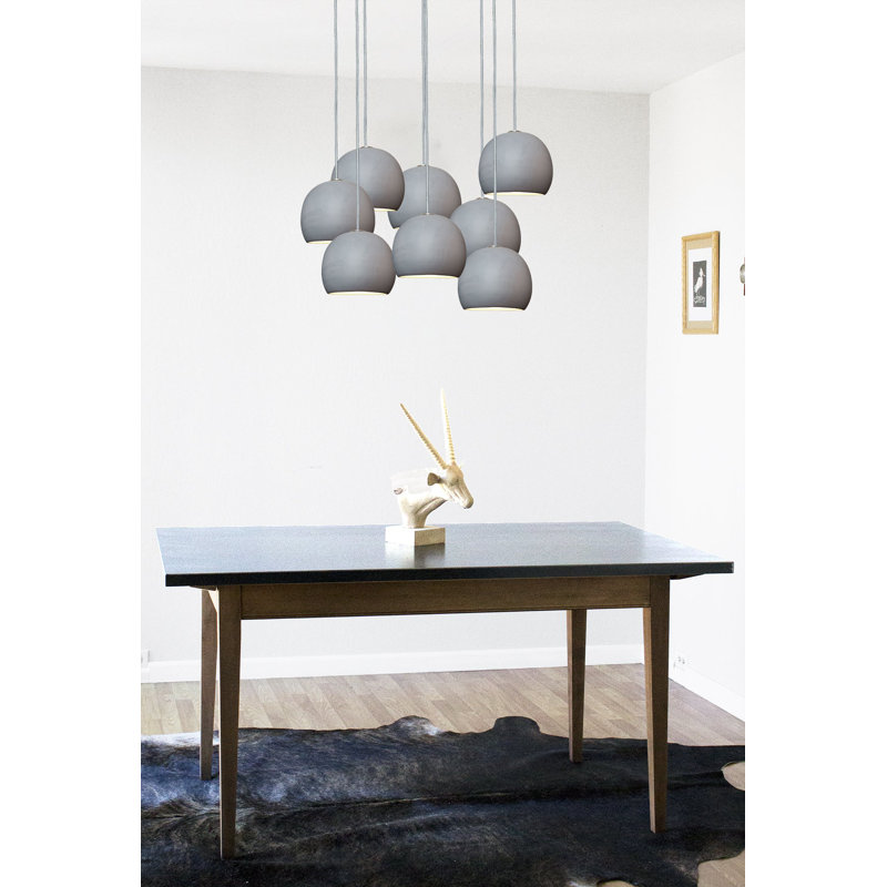 Clay 8 - Light Chandelier, 100" H, Gray, Nickel