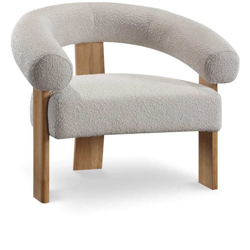 Largeur de 35,5 po Winston, Tissu crème bouclé
