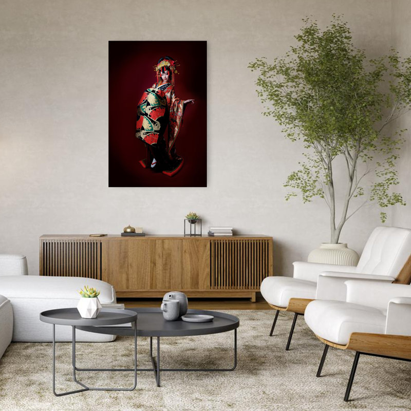 «Elegant Kimono Portrait», art mural élégant et traditionnel, H 48 po x l 32 po
