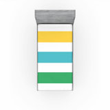 Ambesonne Striped Fitted Sheet 2-Pack Rainbow Pattern Multicolor