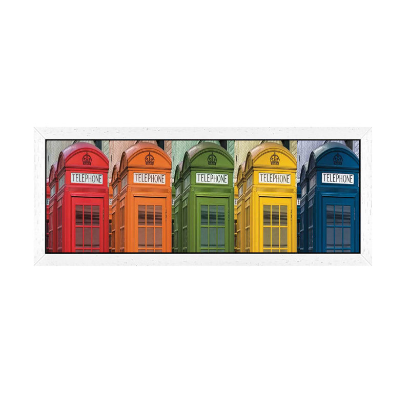 Hello London by Assaf Frank - Floater Frame Panoramic Print on Canvas, White Framed, 152.4 cm H x 50.8 cm W