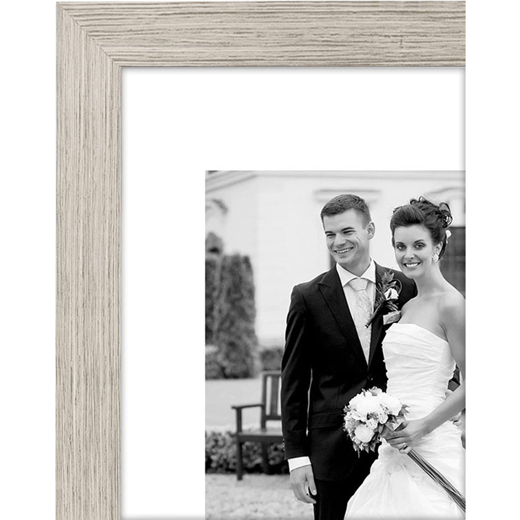 Americanflat 11x14 Picture Frame in Gold - Displays 5x7 with Mat and 11x14 Without Mat - Composite Wood with Shatter Resistant Glass