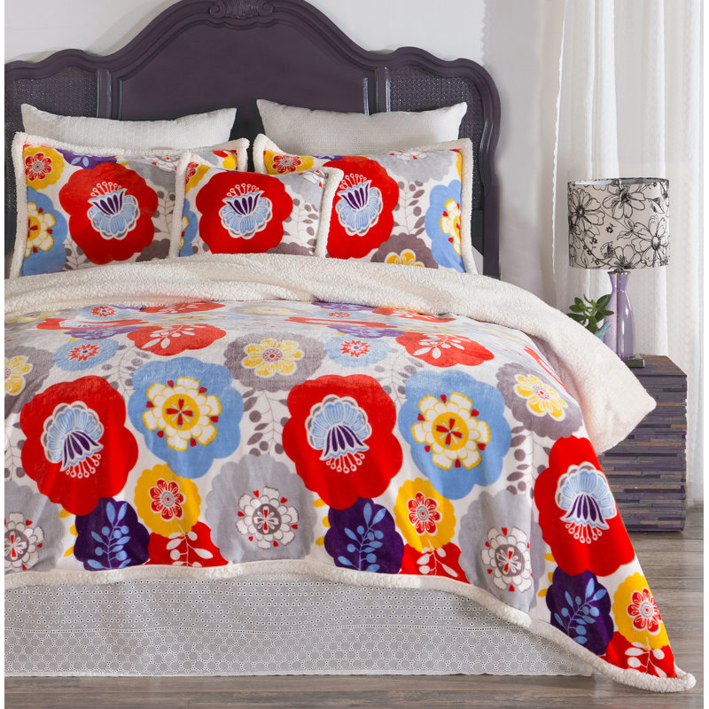 Retro Cotton Floral Comforter, King