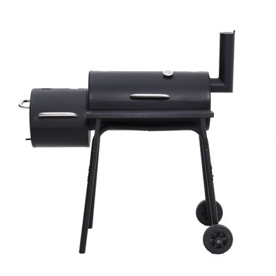 Dakota Fields Chromite 120 cm W Barrel Grill / Smoker Combo Charcoal Grill Gas & Charcoal Combo Grill