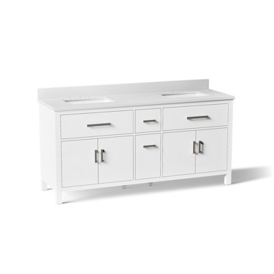 Kresla 60 In. Bathroom Vanity Cabinet With Sinks And Quartz Top
