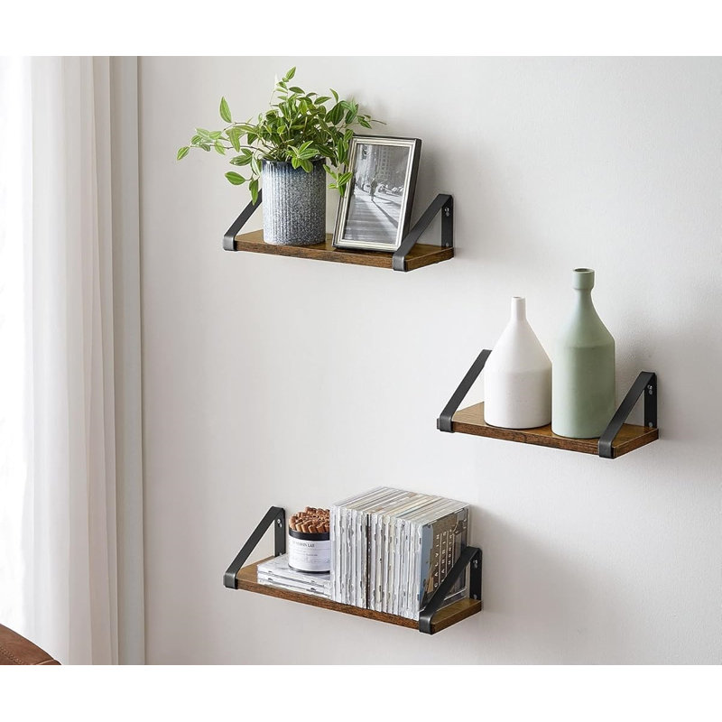 Seaford 3 Piece Bracket Shelf, Brown