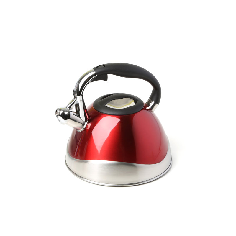 Creative Home 3,1 pte Bouilloire à sifflet en acier inoxydable avec fond en aluminium pour une distribution uniforme de la chaleur