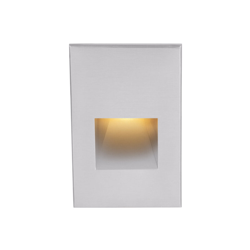 LEDme Integrated LED Metal Step Light, Amber, White on Aluminum