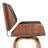 Alula Mid-Century Swivel Counter or Bar Height Bar Stool in Brown Faux Leather with Walnut-1992016633