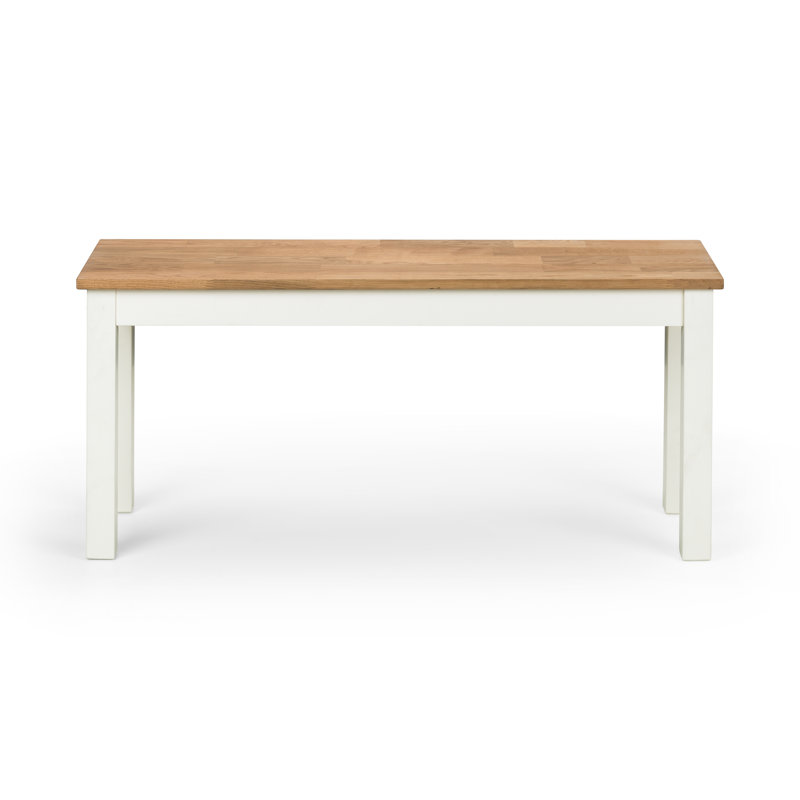 Carmel Solid Wood Bench, Ivory/Oak