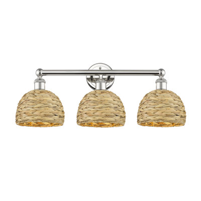 Alyxandrea - 3 lumières - Abat-jour naturel - Éclairage pour meuble-lavabo