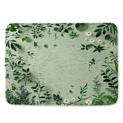 Greenery Bath Mat Minimalist Bathroom Decor