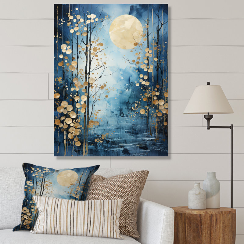 Virko Moonlit Symphony II - impression, H 20 po x l 12 po x P 1 po, Toile tendue