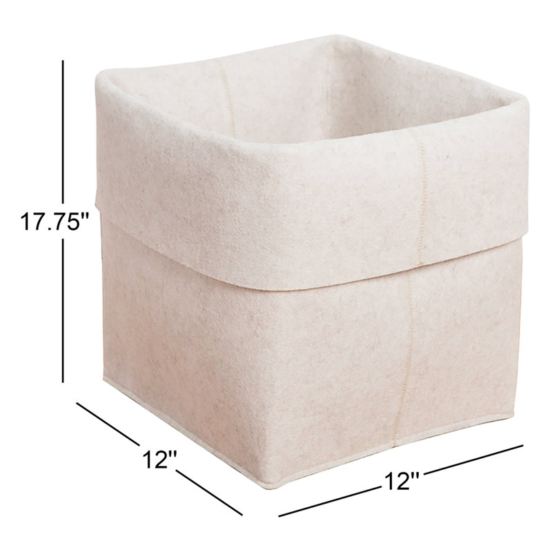 Bac de rangement en feutre , Beige