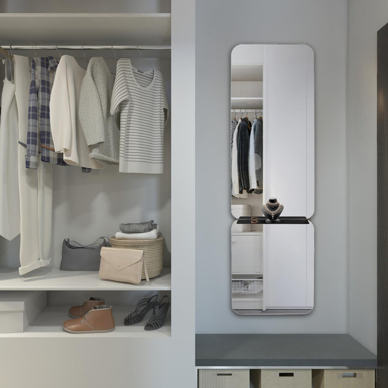 Gropius Modern Entryway Mirror with Shelf