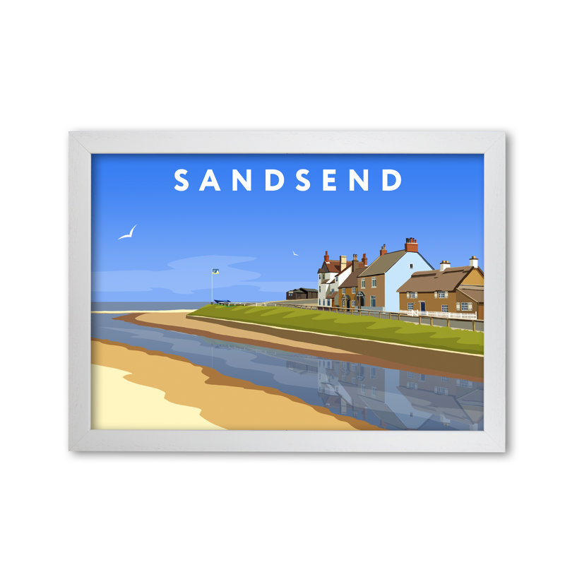 Sansend Yorkshire by Richard O'Neill - Print, 59.4cm H x 84.1cm W x 3cm D, White Framed