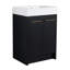 Bathroom Cabinet With Resin Basin And Soft Closing Door, 24 Inch, Black Chestnut, Modern Furnishing Thought, Ample Storage Inch Sink, Design, Construction