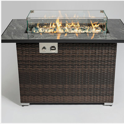Outdoor fire pit table, propane fire table with ceramic tabletop gas fire table