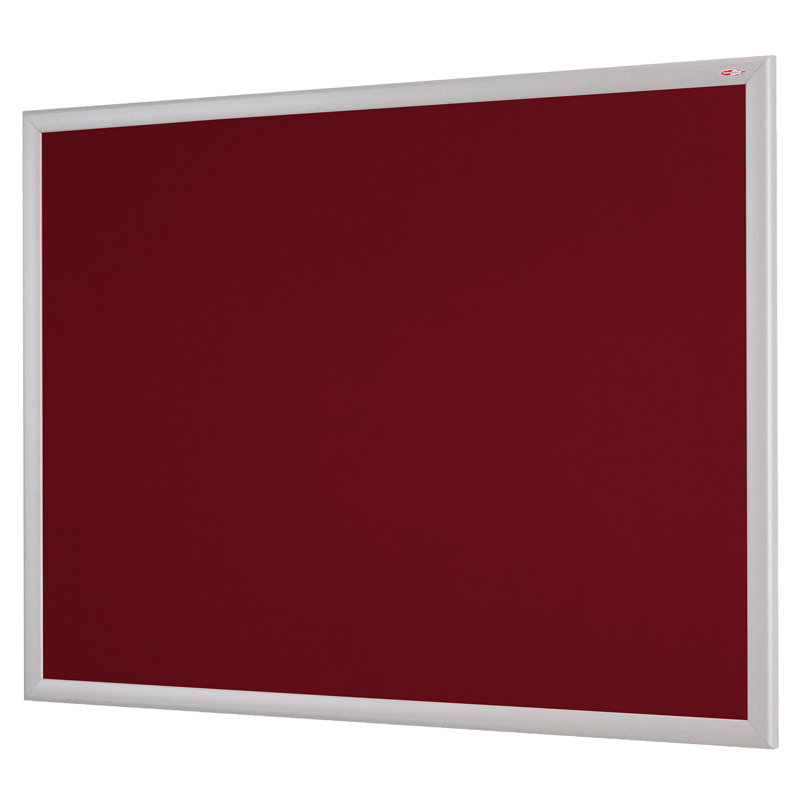 Wall Mounted Bulletin Board, 120 cm H x 120 cm W, Burgundy