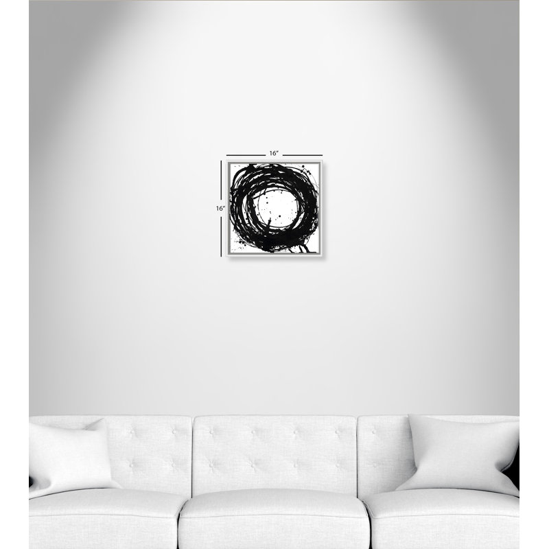 Energetic Swirl - Floater Frame Print on Canvas, White Framed, 41cm H x 41cm W x 5.1cm D