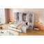 Lit de jour en bois pleine grandeur avec trois tiroirs, armoire tout-en-un, bureau et tablettes-908950203-908950202