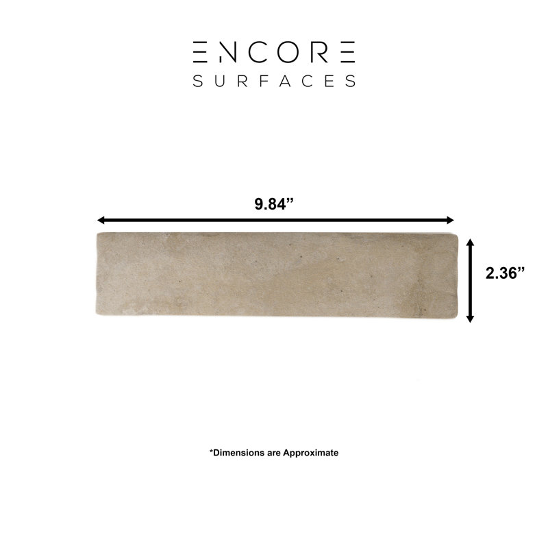 Carreau de mur et de sol en brique de porcelaine 2 po x 10 po Trinity, Boue