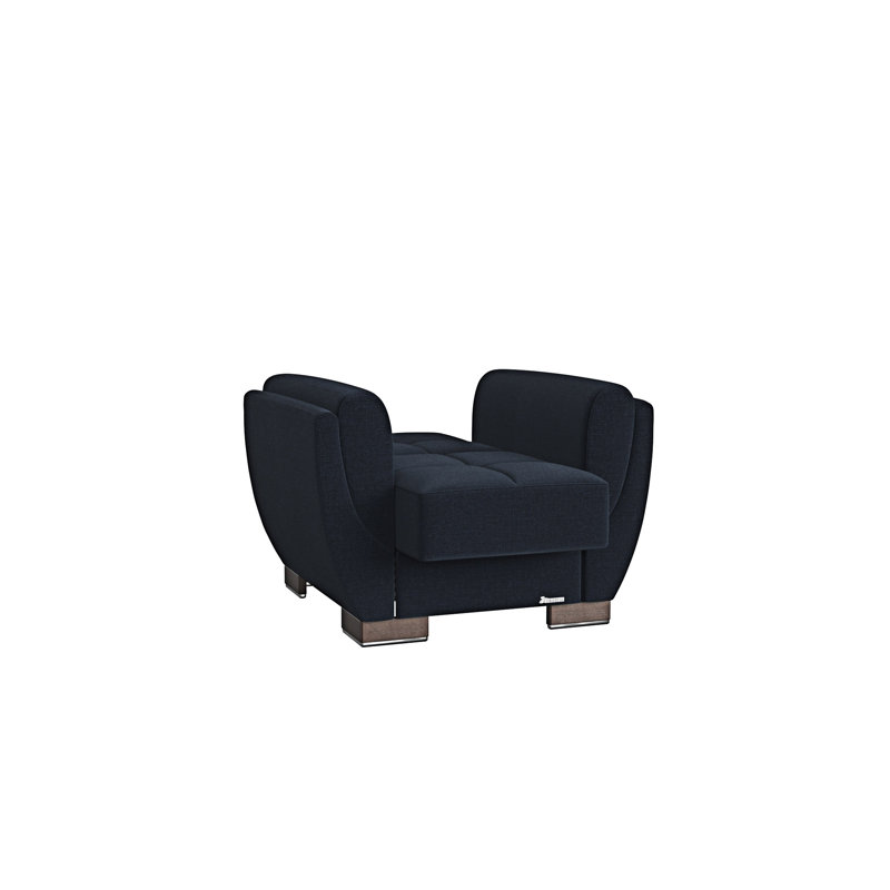 Fauteuil rembourré convertible avec rangement, Bleu très foncé