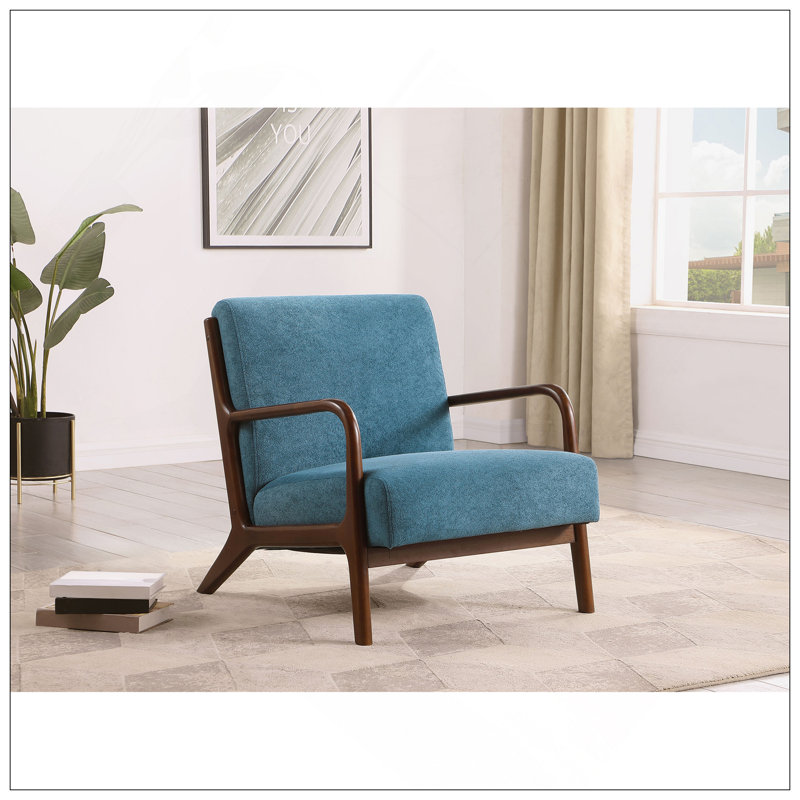 Chaise d'appoint Merilynn, Tissu bleu en double