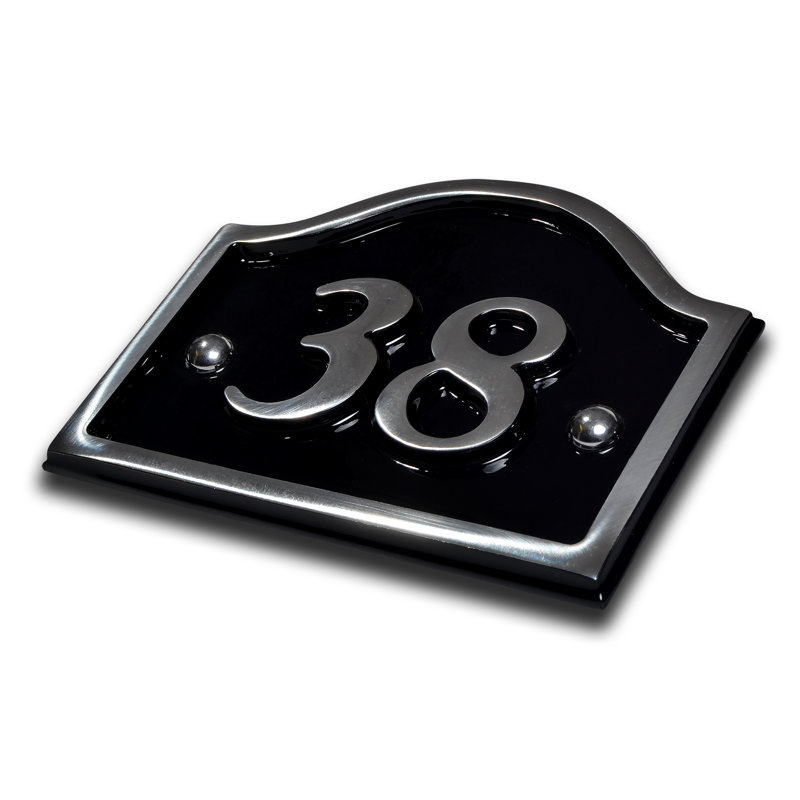 Jaclynn 11.5cm H Reflective Metal House Number, 38