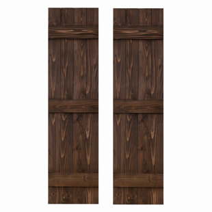 Volets traditionnels pour l'extérieur en planches avec couvre-joints (Ensemble de 2)