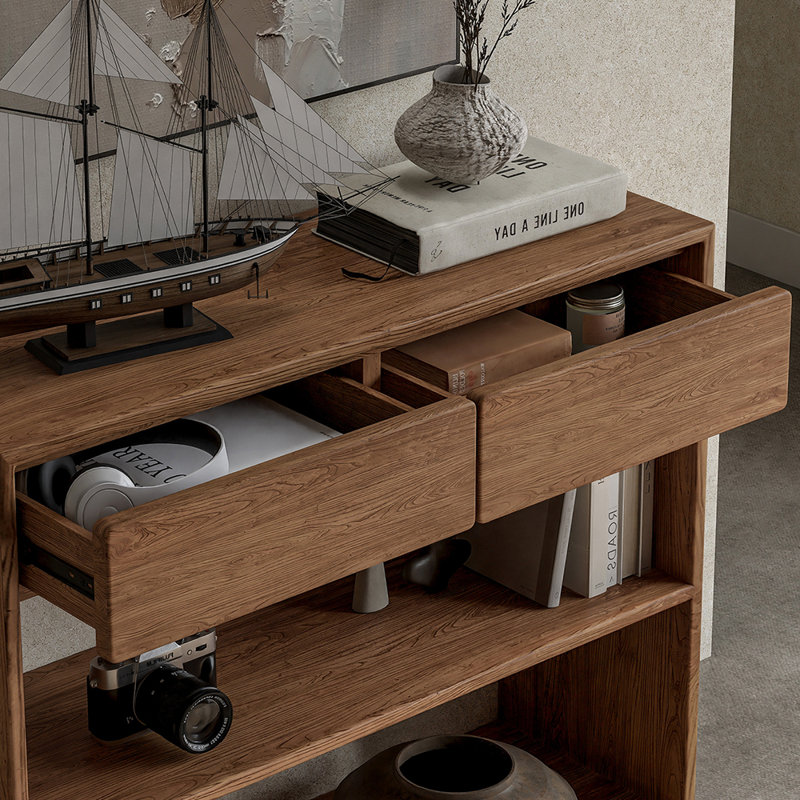 Modern simple rectangular console table, Brown