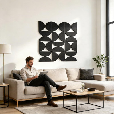 Paquet de 10 tuiles murales en feutre Magicubetic pour tableau mural en vrac 11,8 po x 5,9 po avec onglets adhésifs amovibles pour un cadeau personnalisable de décoration de bureau à domicile (noir)