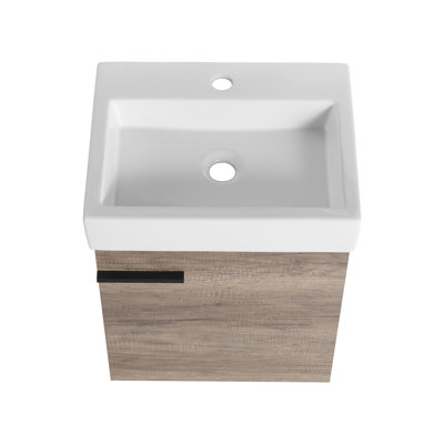 Meuble-lavabo compact compact de 18 pouces avec comptoir - Petit meuble-lavabo et lavabo parfaits pour une élégance et une fonctionnalité peu encombrantes